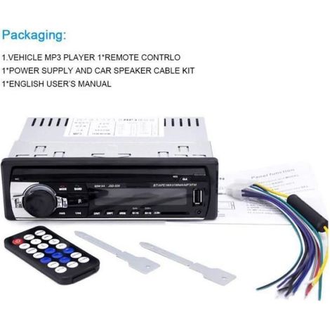 Autoradio Bluetooth, stereo per auto 4x60W, video, radio FM, lettore MP3 con USB-SD-AUX, chiamate in vivavoce e telecomando. (1/5)