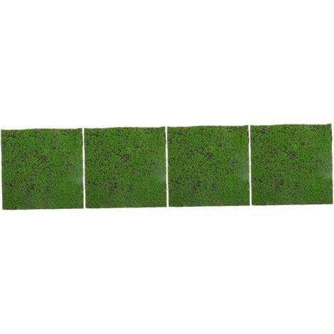 4 Pièces Fausse Mousse Artificielle en Plein Air De Plein Air Gazon Extérieur Tapis Extérieur Pelouse Vert Paillasson Extérieur Carrelage Décor Arbustes Fibre Chimique (1/5)