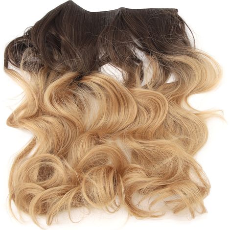 Perruque Extension Femme Longue Bouclée Dégradé Couleur Grande Vague Mèche Cheveux 6T25 M01 45cm (1/5)
