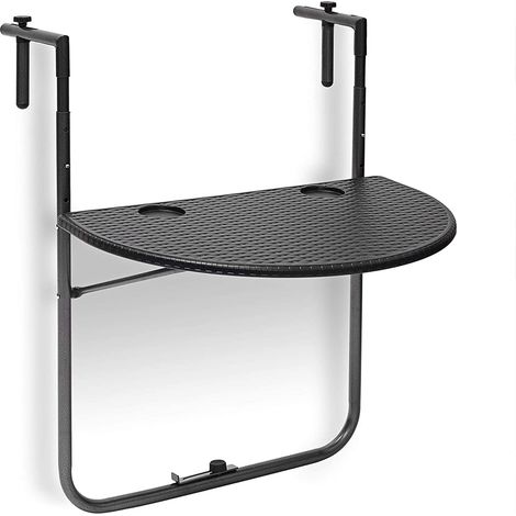 Mesa de balcón plegable plegable 3 niveles ajustable negro 130002691 (1/4)