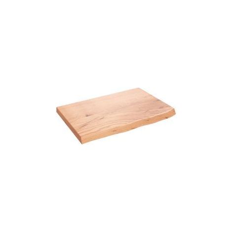 Étagère murale marron clair bois chêne massif traité (1/5)