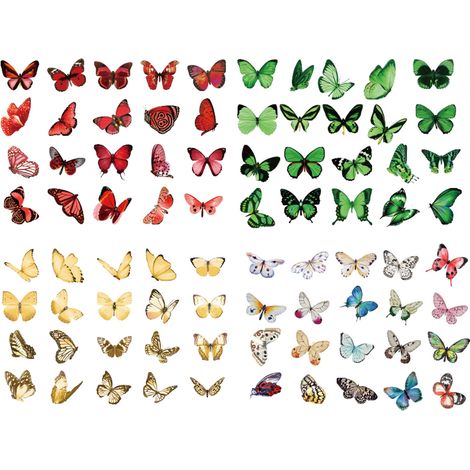 Sticker Papillon - Set 160 Pièces - Transparent - Scrapbooking - Papier - Multicolore (1/5)