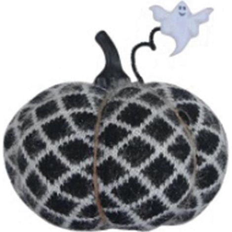 Halloween-Kürbis-Dekokissen, 3D-Plüsch-Kürbiskissen, Herbstdekoration für Schlafzimmer oder Zuhause, schwarz (1/5)