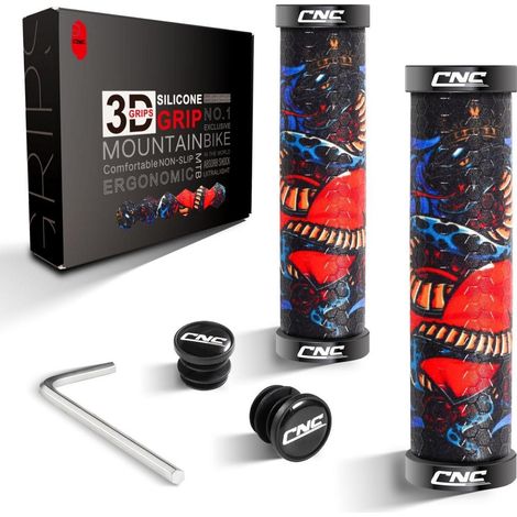 Fahrrad Lenkergriffe MTB 22mm Silikon Doppel Lock-On rutschfest stoßdämpfend (1/5)