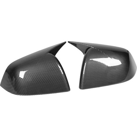 Coques de rétroviseurs extérieurs brillantes pour Tesla Model Y 2020-2023, style fibre de carbone, remplacement des caches latéraux de portière (1/5)