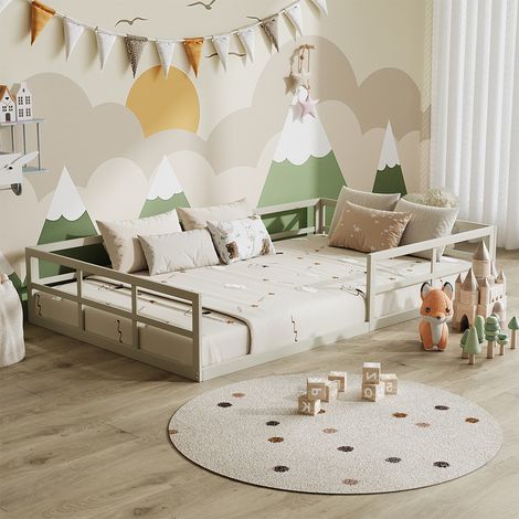 Letto per bambini Minno, Grigio, 205 x 125 cm Senza materasso, Vitalispa (1/5)