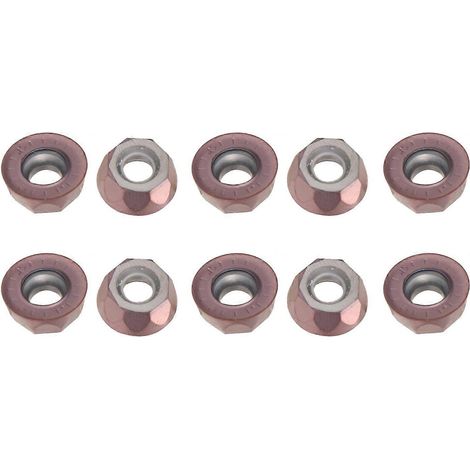 10 plaquettes de coupe rondes indexables en carbure pour tours CNC DIY, travail du bois, revêtement en carbure de bronze (RPMT10T3MO)