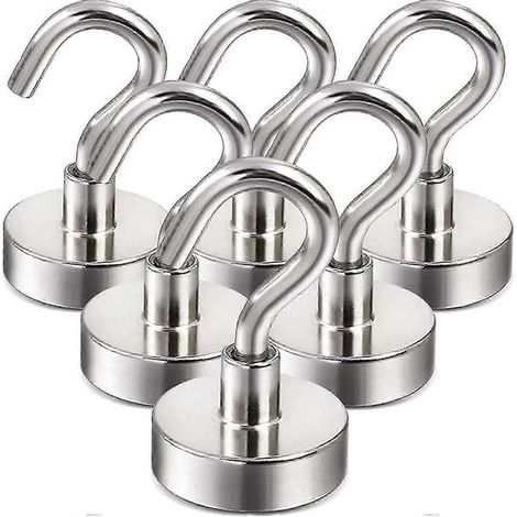 Ganchos magnéticos, juego de 6 - Plateados (1/3)