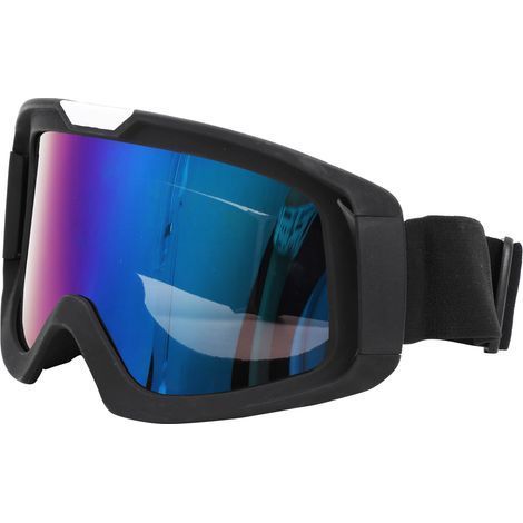Winddichte Schutzbrille mit verstellbarem Band für Outdoor-Aktivitäten wie Radfahren, Schweißen und Bergsteigen. Schwarzes Gestell, farbige Gläser. (1/5)