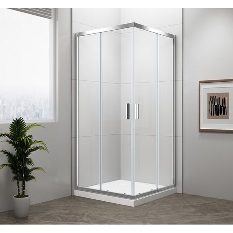 Polysan Easy Line - Paroi de douche 90x90 cm, aluminium/verre transparent EL5115 (1/4)