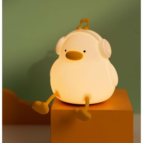 Veilleuse Enfant Canard Silicone Tactile Musical LED Rechargeable 3 Niveaux Lumière Douce Éveil Sensoriel Bébé Chambre Nuit (1/4)