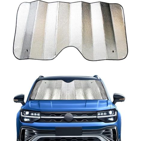 Zwei universelle Sonnenschutzblenden für die Windschutzscheibe, Hitzeschutzabdeckungen für die Frontscheibe, Sonnenschutzblenden, um Ihr Auto kühl zu halten, passend für alle Autos, 130 x 60 cm (1/5)