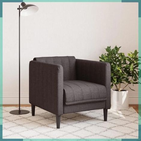 372598 Fauteuil marron foncé tissu (1/5)