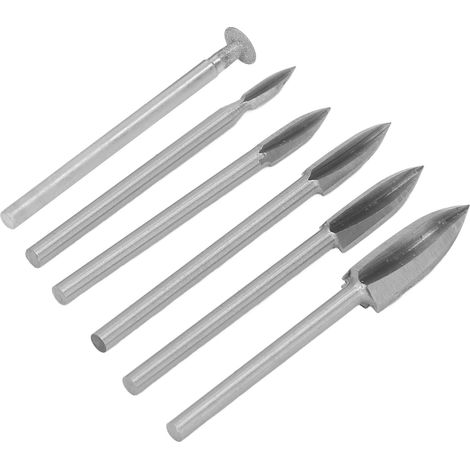 Fraises HSS 3 dents pour sculpture sur bois, queue 3.0mm - Lot de 5 avec accessoires de gravure. (1/5)