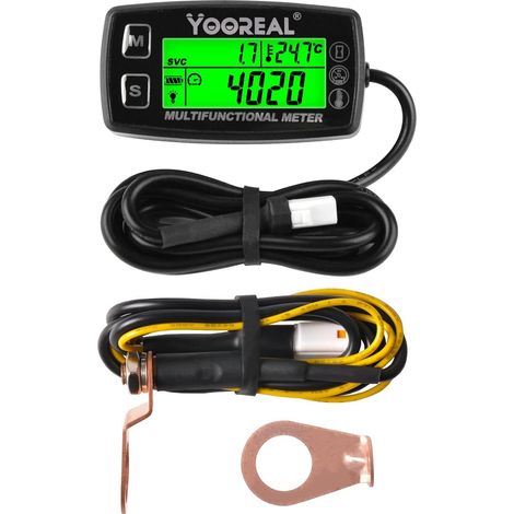 Jauge de température du moteur, compteur TEMP, tachymètre d’arrêt de l’utilisateur pour scooter motoneige mini vélo moto tondeuse génératrice camion à benne basculante (1/5)