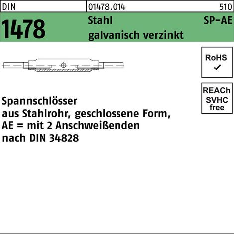 DIN 147 Spannschlösser Stahl SP AE M 30 galvanisch v (1/2)