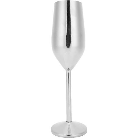 Coupe à vin inox 304, verre à champagne et boisson 220ml, lot pour bar, réception et fête, élégant et résistant. (1/5)