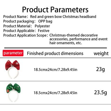 Serre-tête de Noël pour enfant avec nœud vert et pompons, accessoire de fête, coiffure festive et décoration pour photos (1/4)