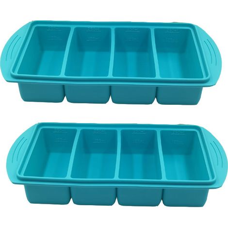 Bandeja Silifreeze: recipiente de silicona para congelar, con tapa, molde para cubitos de hielo y bandeja de almacenamiento para sopas, salsas y más.