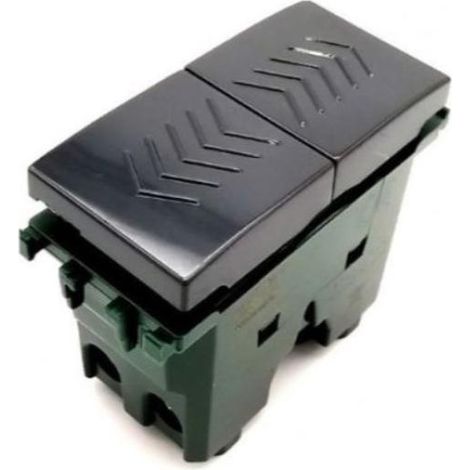 Doble botón gem compatible con vimar plana 14066 10a 250v negro - 622n