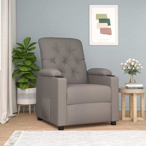 vidaXL Fauteuil inclinable Taupe Tissu (1/5)