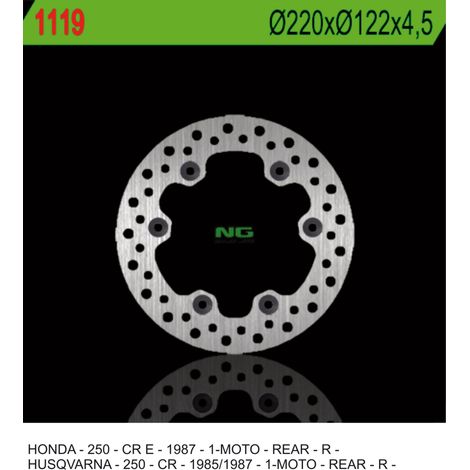 Disco Freno Trasero NG Husqvarna CR 250 '85-'87 Honda CR 250 '87 (220mm)
