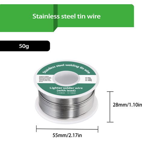 50g 1mm Fil à souder sans plomb ,noyau de flux en colophane,Colophane fil de soudure,Bobine d'étain à souder,pour la soudure électrique