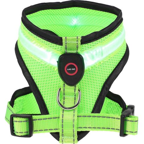 gilet lumineux pour chien avec sangle de poitrine et de dos à LED, rechargeable par USB (1/4)