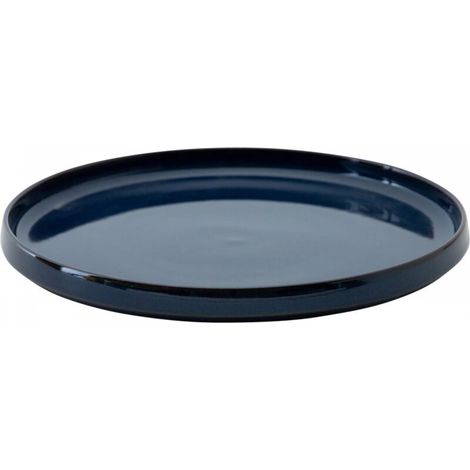 Plateau de fleurs en céramique bleu de 21 cm de diamètre extérieur, adapté aux bacs à fleurs intérieurs et extérieurs, 1 pièce (1/5)