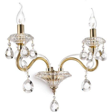 Ideal Lux Negresco - Applique murale d'intérieur à 2 ampoules, or, E14