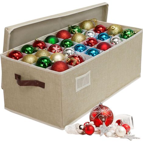 Aufbewahrungsbox für Weihnachtskugeln, fasst 96 Stück, verstellbare Trennwände