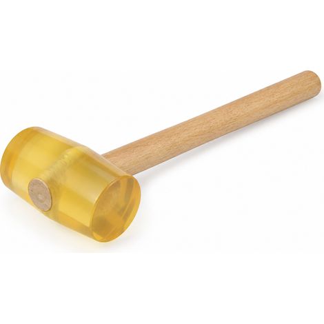 Maillet en caoutchouc transparent 800 g manche bois pose sol (1/5)