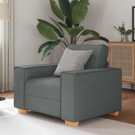 Sofa Sessel Dunkelgrau 60 cm Stoff Modern mit Sitzkissen für Wohnzimmer & Büro (1/5)