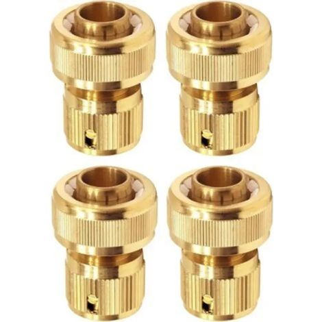 Raccords rapides en laiton pour tuyau d'arrosage 19 mm (3/4 po) – Lot de 4