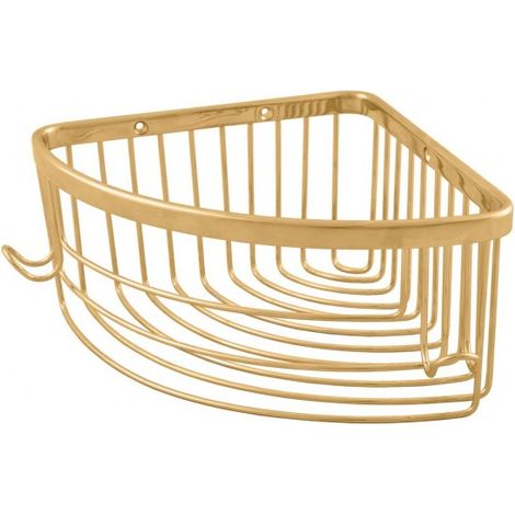 Porte-savon triangle d'angle COLORADO en laiton doré brossé 20,5x20,5 cm (1/2)