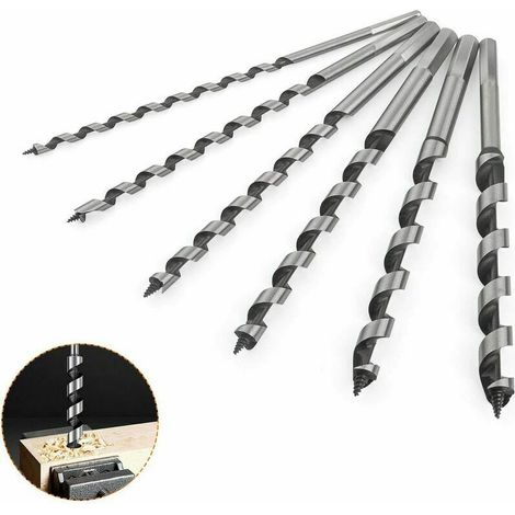Lot de 6 Mèches à Bois Hexagonales Acier Carbone 230mm Diamètres 6 8 10 12 14 16mm pour Perçage Précis (1/4)