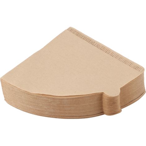 100 filtres à café jetables en papier filtre à café, en pâte de bois naturelle, pour 2 à 4 tasses (1/5)