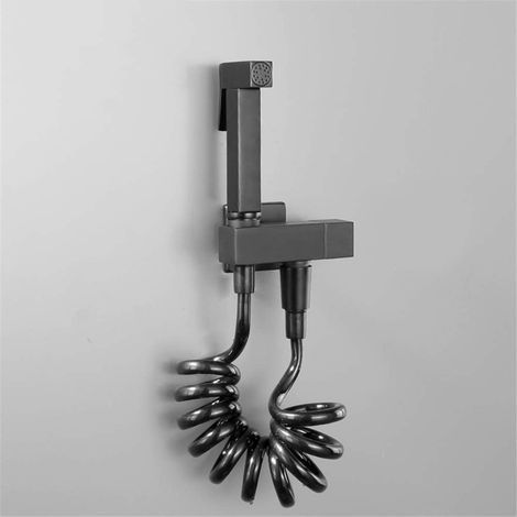 Pulvérisateur de bidet de toilette, mélange chaud et froid dissimulé, en laiton, pulvérisateur de toilette à main, kit de chasse d'eau mural pour le nettoyage de la salle de bain (1/4)