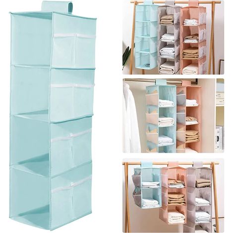 Penderie Organisateur Suspendu Robustesse Étagère de Rangement pour Armoire Pliable, Compartiments pour Vêtements, Idéal pour Dressing Familial, Solution de Rangement Verticale (1/5)
