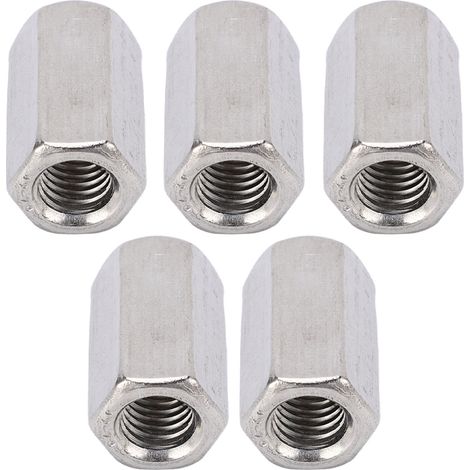 Lange Sechskant-Verbindungsmutter M12 x 1,75, 5 Stück, Edelstahl, 19 mm, L35 mm, zur Aufhängung und Befestigung (1/5)