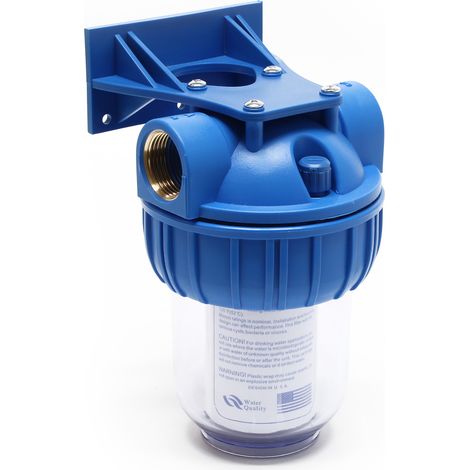 Naturewater NW-BR5B 1 Stufen Wasserfilter, 5 µ, 26,16 mm (3/4") Filtereinsatz, Ø60 mm PP Kartusche, Filter Wandhalterung, Filterschlüssel, Sedimentfilter