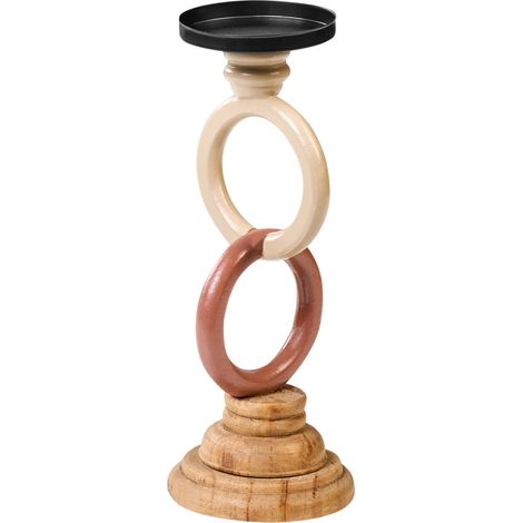 Portavelas candelero de madera para vela de pilar multicolor Waterford