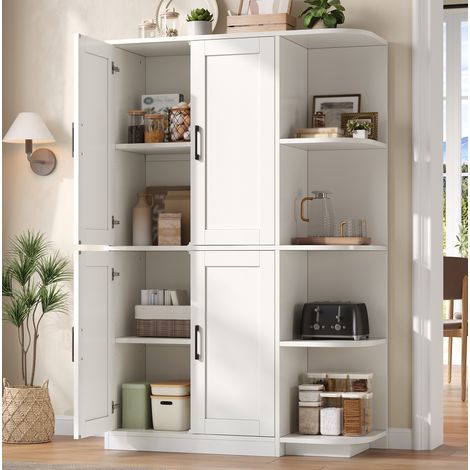 Mueble de cocina alto con 4 puertas, 4 nichos y estantes regulables 103 x 40 x 163 cm DESVIAE (1/5)