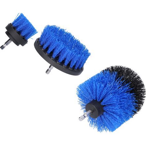 Kit de 3 Brosses de Nettoyage pour Perceuse - Nettoyage Carrelage, Tapis et Sols - Accessoire de Lavage Puissant Bleu (1/5)