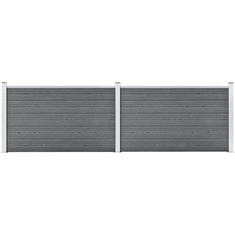 Clôture de jardin Brise vue  Panneau de clôture WPC 353x106 cm Gris 68145