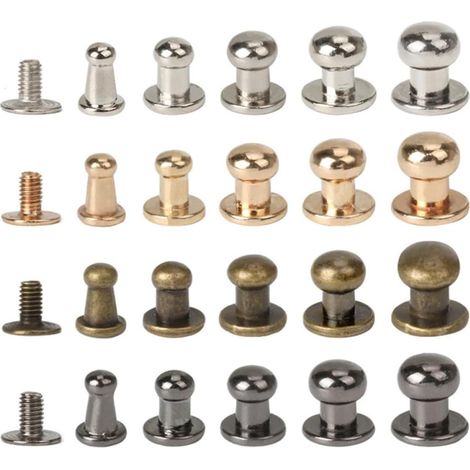 72 Pièces Clous de Rivet en Alliage pour Ceintures et Bracelets en Cuir Usage Pratique pour Décoration de Paquet et Fabrication de Vêtements (1/5)
