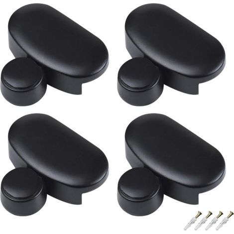 Lot de 4 supports ovales noirs pour miroirs en verre, en alliage de zinc, pour la fixation de miroirs en verre. Convient pour la salle de bain, le salon et les lieux publics. (1/4)