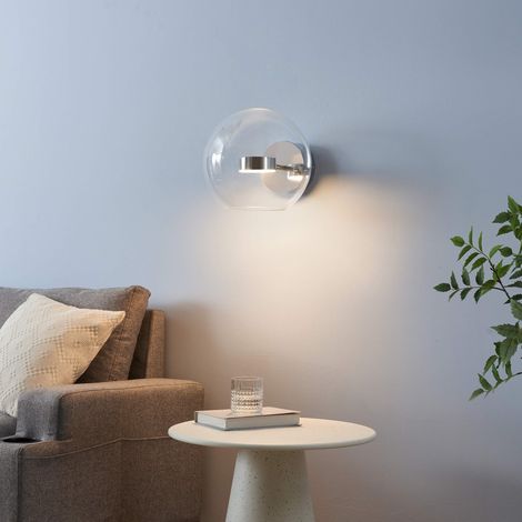 Applique chromée LED boule transparente - Gica