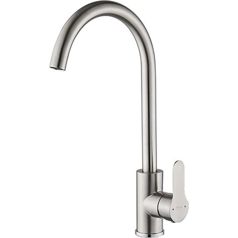 Rubinetto Monocomando Fontastock Grigio Acciaio inossidabile Ceramica Lega di Zinco Forma a C (1/5)