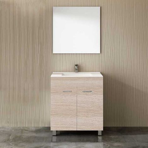 Mueble EKO con lavabo y espejo ARENA 80CM (1/2)